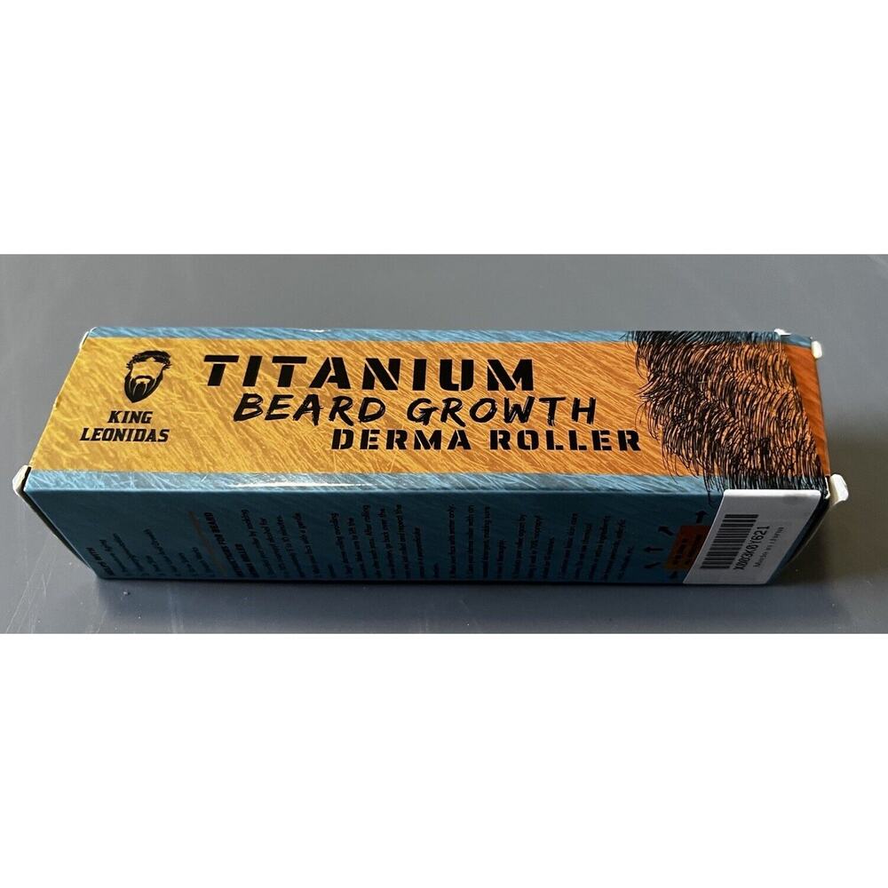 King Leonidas Beard Growth Derma Roller 0.3 mm Sterile Titanium Grooming NEW NIP